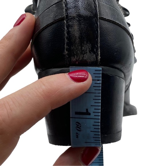Diba Bootie Skylar Black Leather Distressed Ankle Block Heel Casual Size 6 - Picture 6 of 11